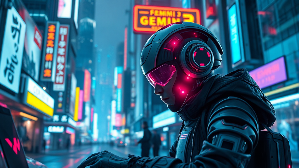 Gemini와 AI 에이전트 (realistic 스타일)