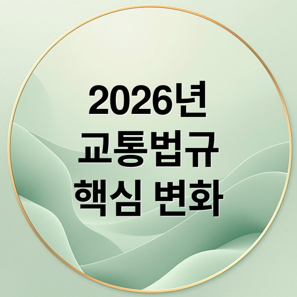 2026년
교통법규
핵심 변화 (2026년 교통법규 변화)