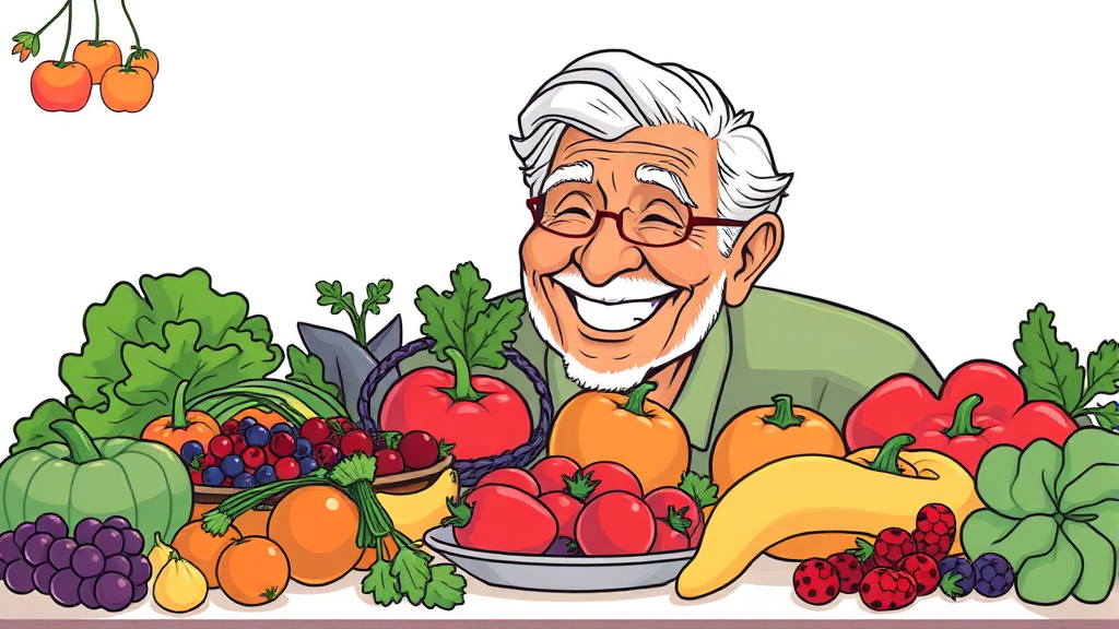 저속노화 식단의 핵심 원칙 (illustration 스타일)