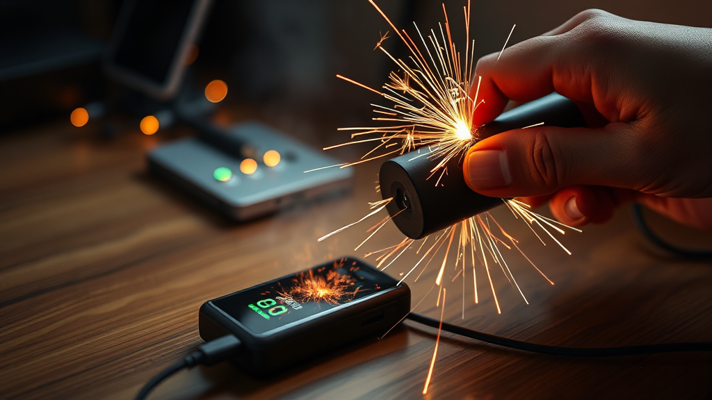 충전 문제점 및 해결책 (realistic 스타일)