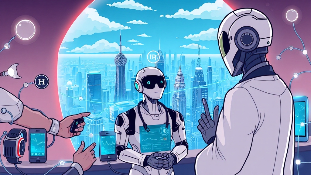 갤럭시 AI: 스마트폰 넘어 생태계 확장 (cartoon 스타일)