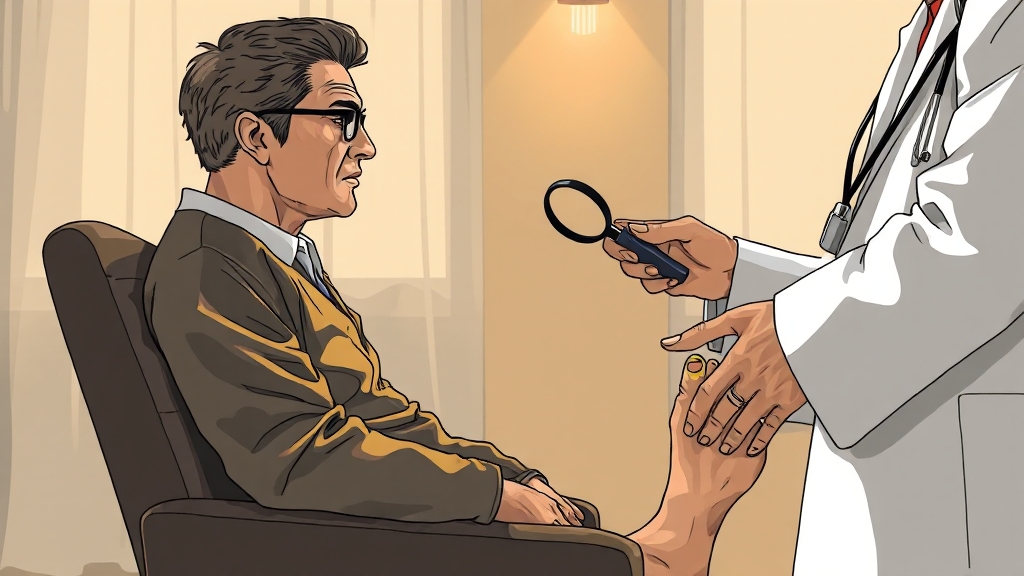 당뇨 환자의 발톱 무좀: 특별 관리 (illustration 스타일)