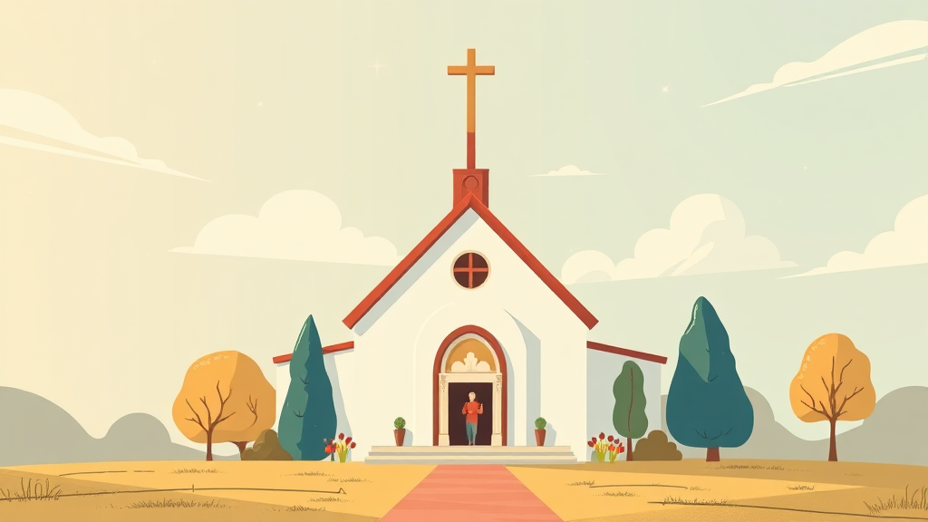 신앙 방향 모색: 핵심 가치와 역할 (illustration 스타일)