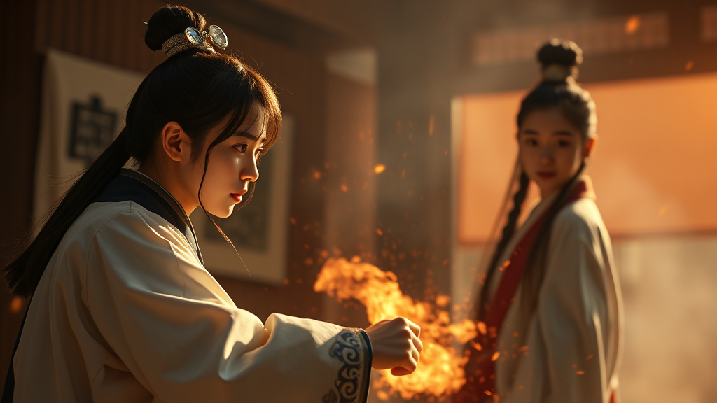 순자와 옥순의 매력 대결: 영수의 마음을 사로잡을 주인공은? (realistic 스타일)