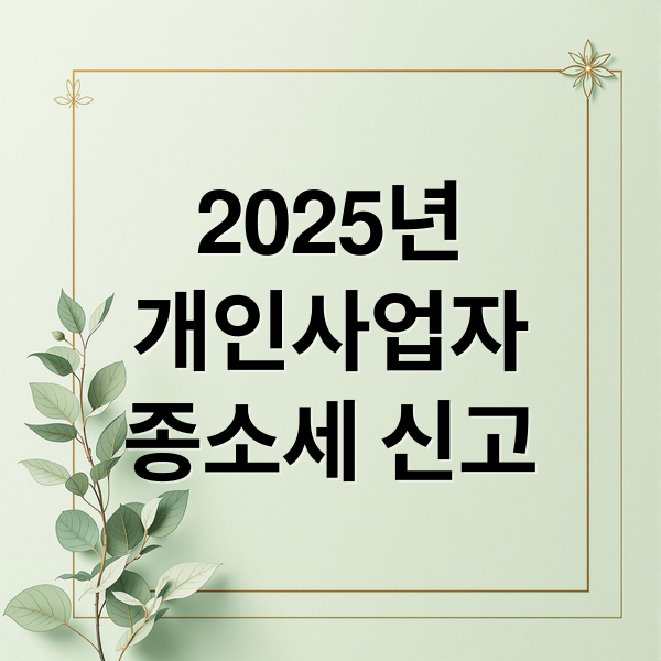 2025년
개인사업자
종소세 신고 (개인사업자 종합소득세 신고 준비서류)