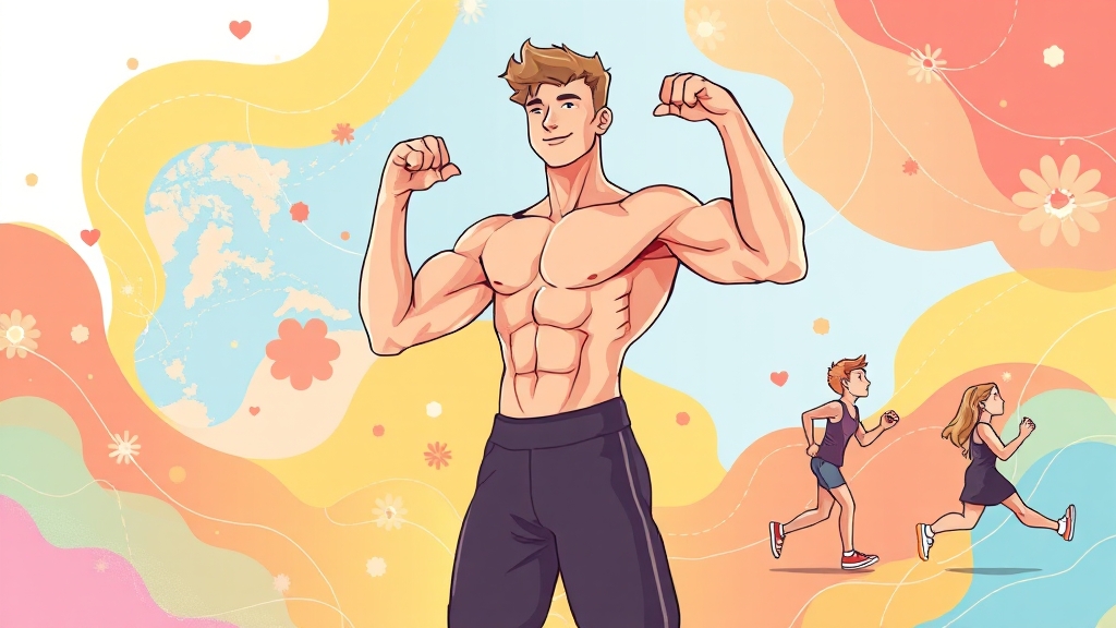 운동으로 혈당 잡기 (illustration 스타일)