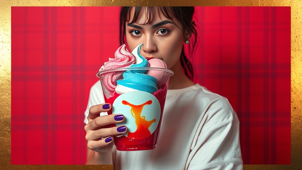 건강 영향 & 당류 함량 주의! (popart 스타일)