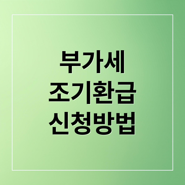 부가세
조기환급
신청방법 (부가세 환급 조기환급)