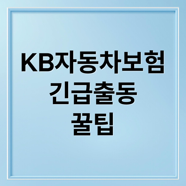KB자동차보험
긴급출동
꿀팁 (KB자동차보험 긴급출동 서비스)