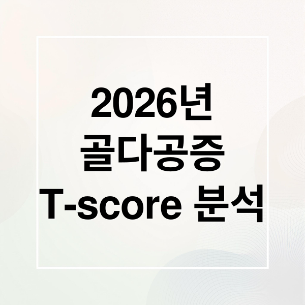 2026년
골다공증
T-score 분석 (2026 골다공증 수치 T-score 보는 법)