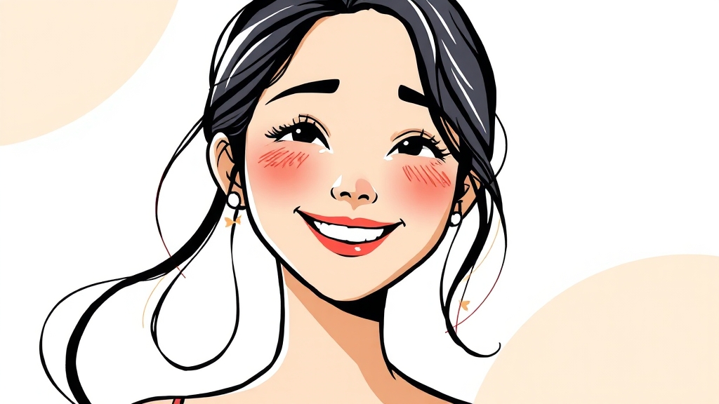 동안 피부 리프팅 마사지 (cartoon 스타일)