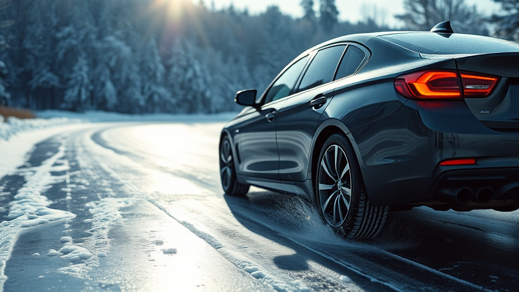 블랙아이스 미끄러짐 시 대처법 (realistic 스타일)