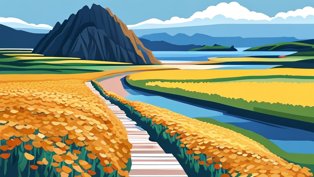 청산도 슬로걷기 축제: 걷고 즐기는 다채로운 프로그램 (illustration 스타일)