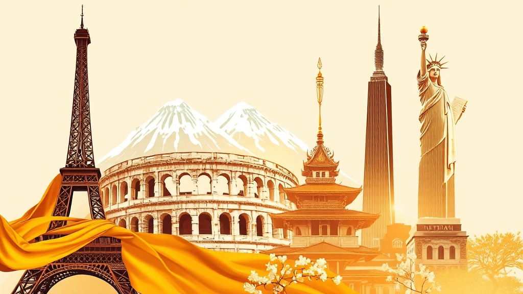 놓칠 수 없는 여행지별 명소 탐험 (illustration 스타일)