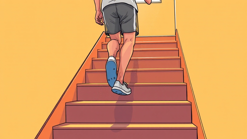 계단 오르기 시 주의사항: 부상 예방 (cartoon 스타일)