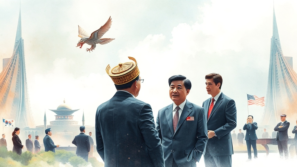APEC, 국제 관계의 무대 (watercolor 스타일)