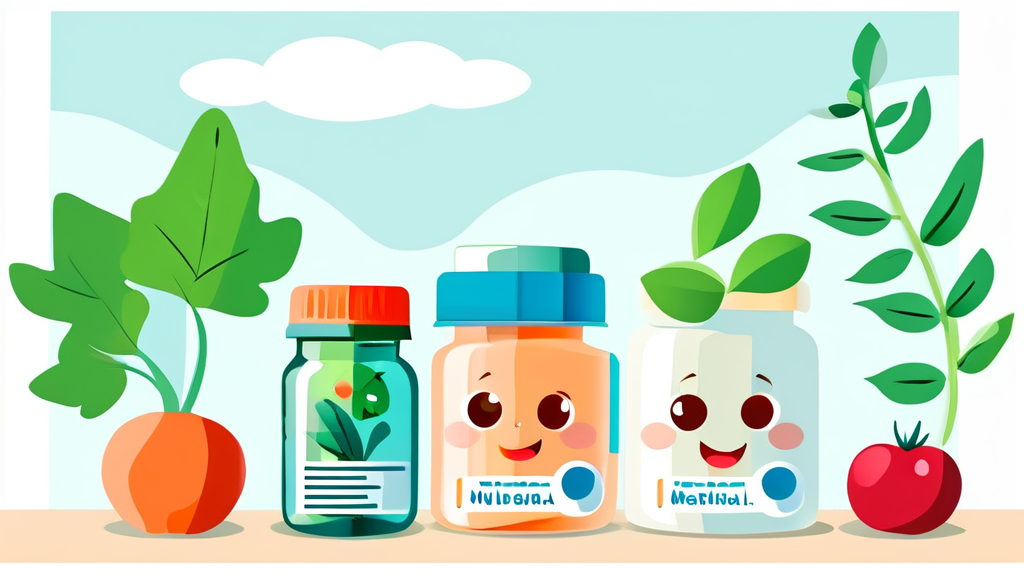 기관지 건강을 위한 필수 영양제 조합 (illustration 스타일)