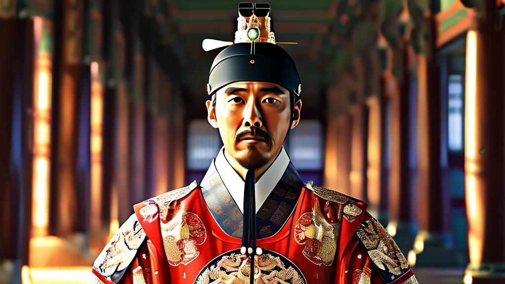 조선 왕조 계보: 왕들의 순서와 흐름 파악하기 (realistic 스타일)