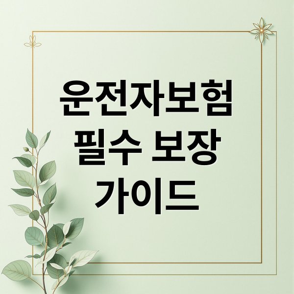 운전자보험
필수 보장
가이드 (운전자보험 추천 설계사)