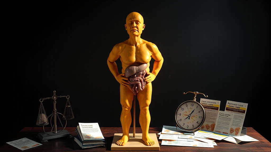 췌장암 초기 증상과 특징 (realistic 스타일)