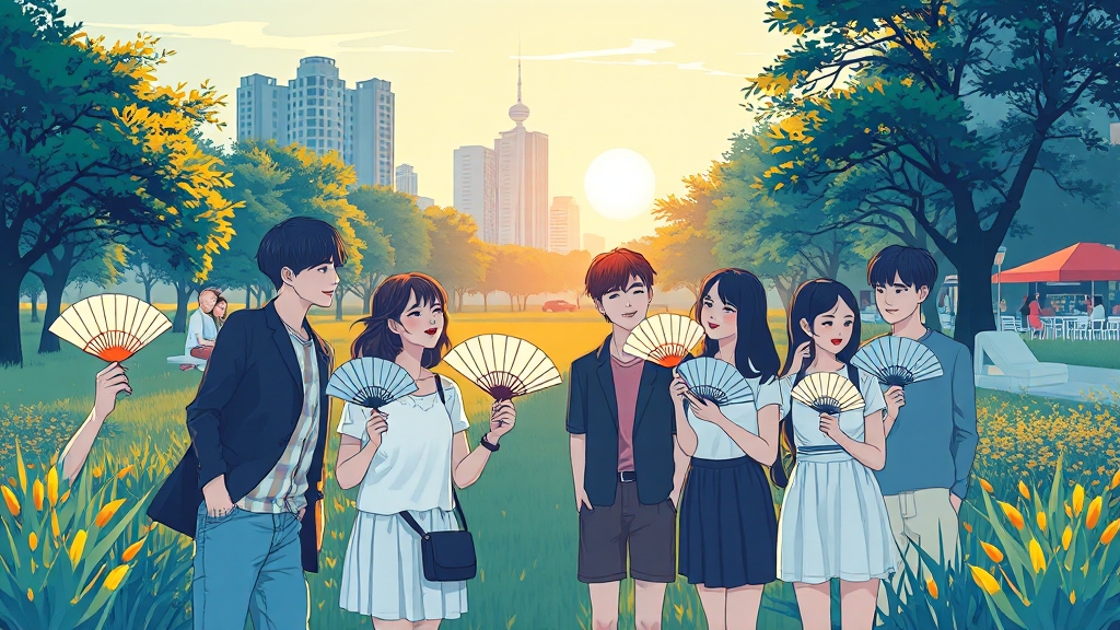 휴대용 선풍기 종류와 특징 (illustration 스타일)