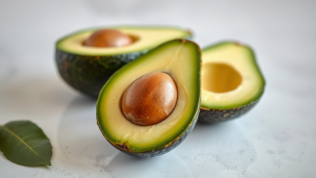 아보카도의 풍부한 영양 성분 분석 (realistic 스타일)