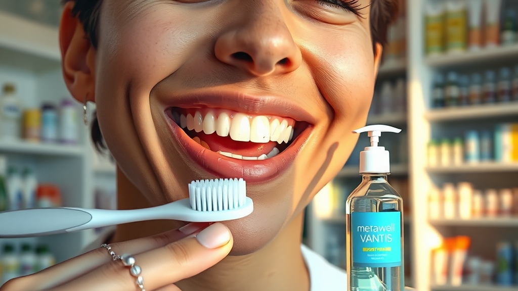 잇몸 건강 관리 제품 활용 (realistic 스타일)