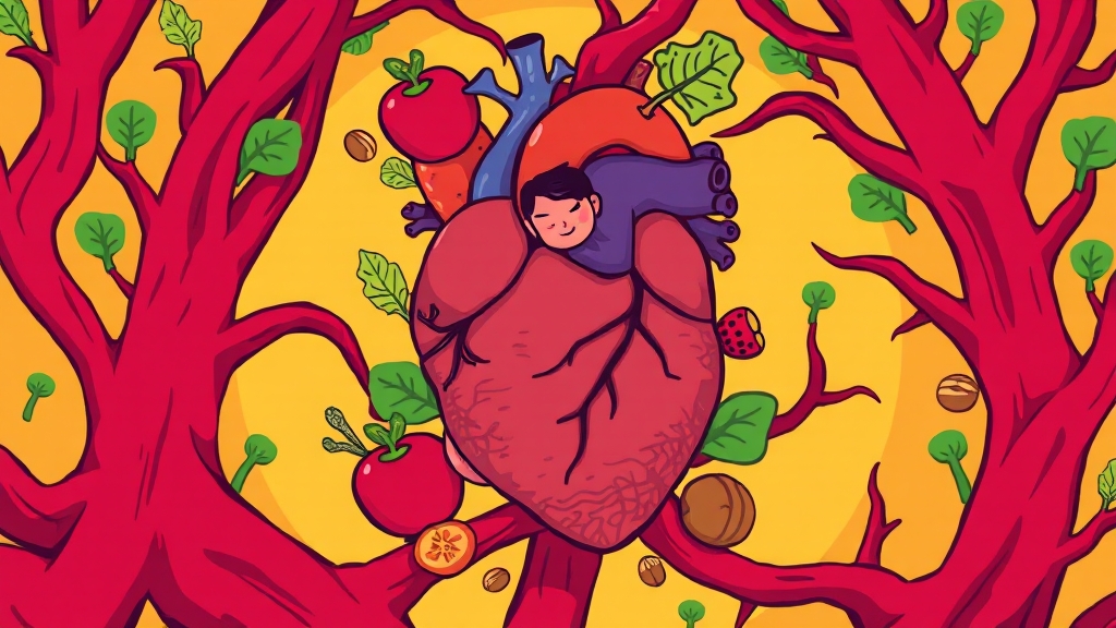 심혈관 질환 예방 및 관리법 (cartoon 스타일)