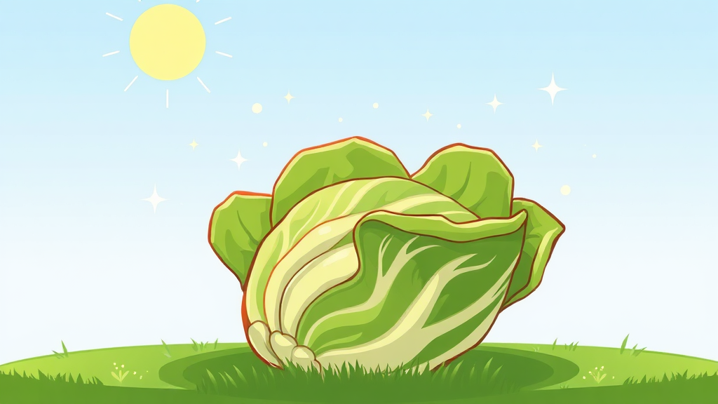 봄동의 특징과 영양 성분 (cartoon 스타일)