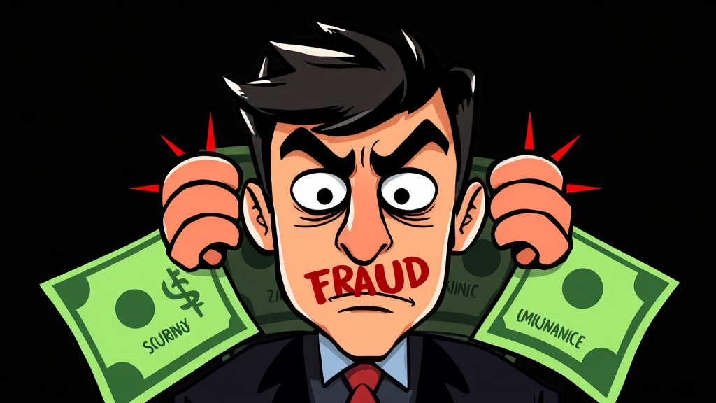 보험사기 처벌 수위 및 기준 (cartoon 스타일)