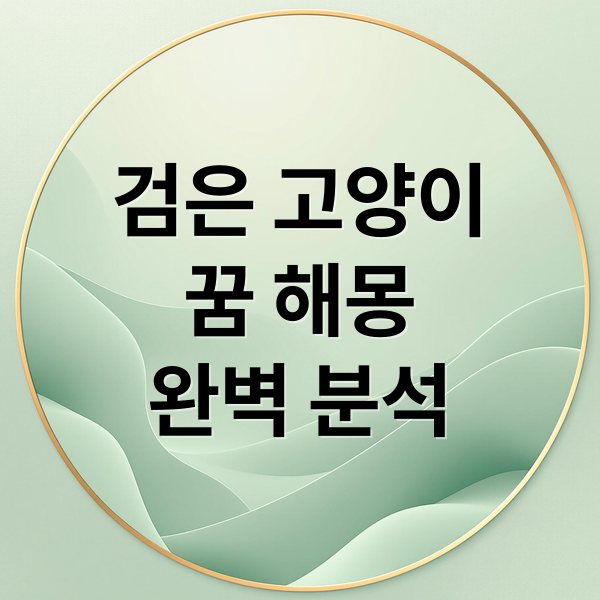 검은 고양이
꿈 해몽
완벽 분석 (검은 고양이 꿈 해몽 50가지)