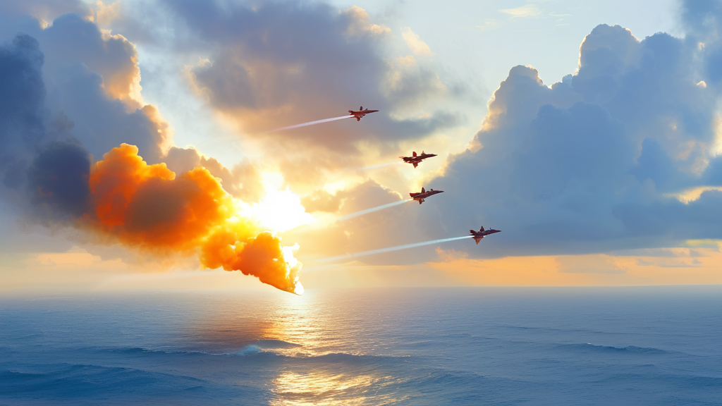 미국-이란 긴장 고조와 방산주 급등 배경 (watercolor 스타일)