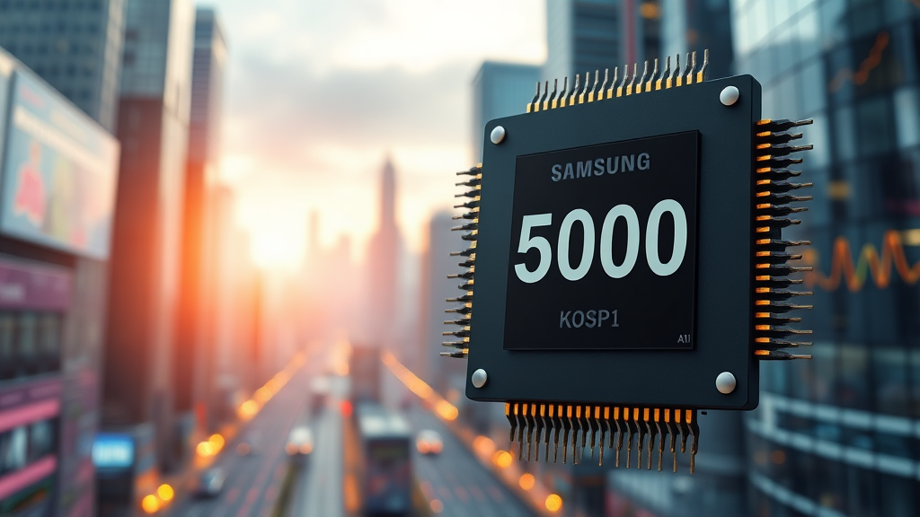 코스피 5000 시대: 반도체 산업의 역할 (realistic 스타일)