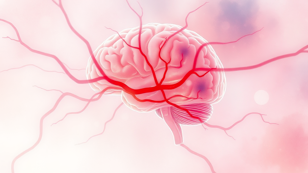뇌 부종과 혈관 확장, 통증의 비밀 (watercolor 스타일)