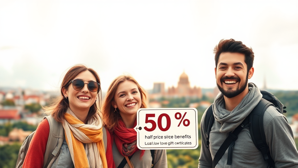 반값 여행 지원 사업 개요 (watercolor 스타일)