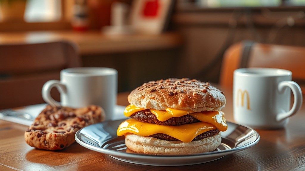 맥모닝 메뉴 & 가격 상세 정보 (realistic 스타일)