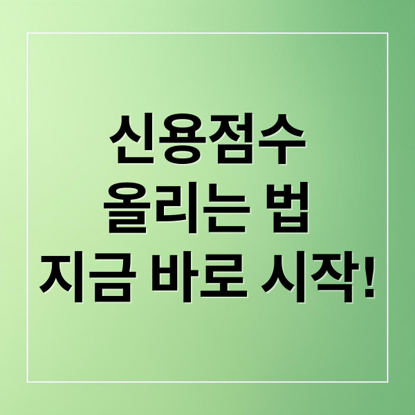 신용점수
올리는 법
지금 바로 시작! (신용 점수 관리)