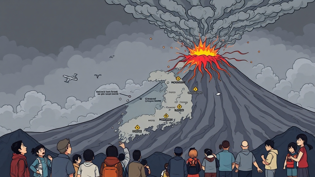 화산재, 한국에 어떤 영향을 줄까? (cartoon 스타일)