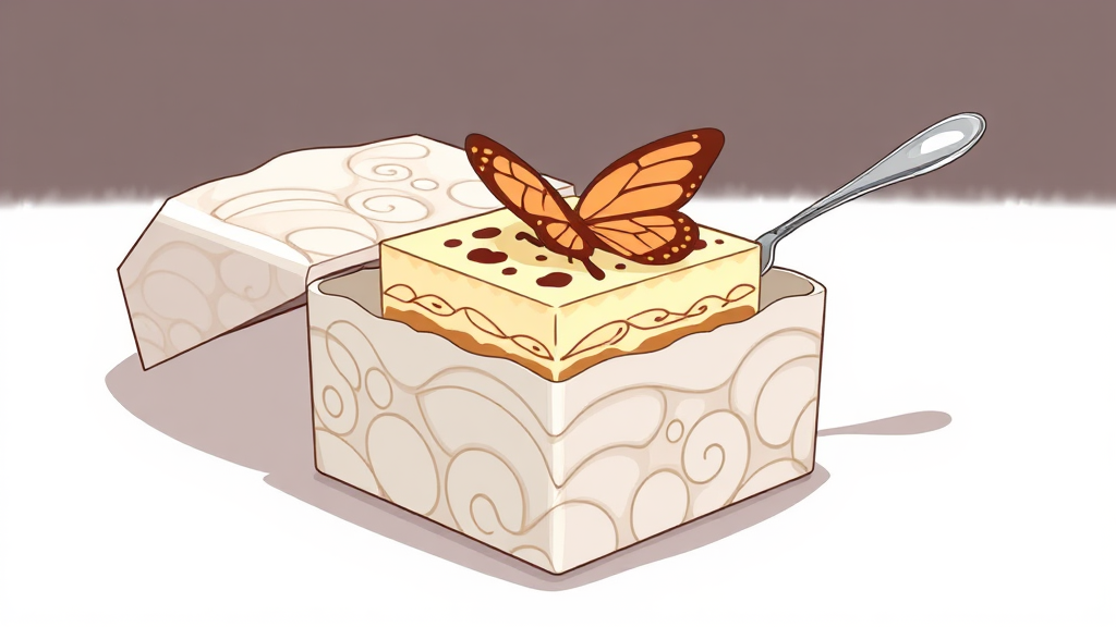 할리스 자개함 티라미수 케이크 (illustration 스타일)