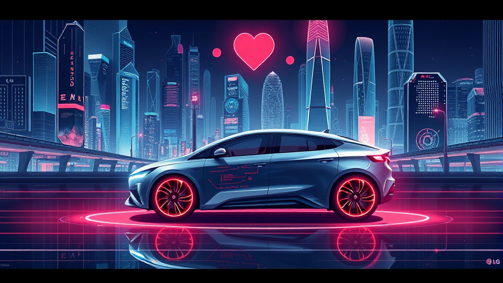 LG이노텍, AI 모빌리티 혁신 4 미래 자동차: LG이노텍 비전 (illustration 스타일)
