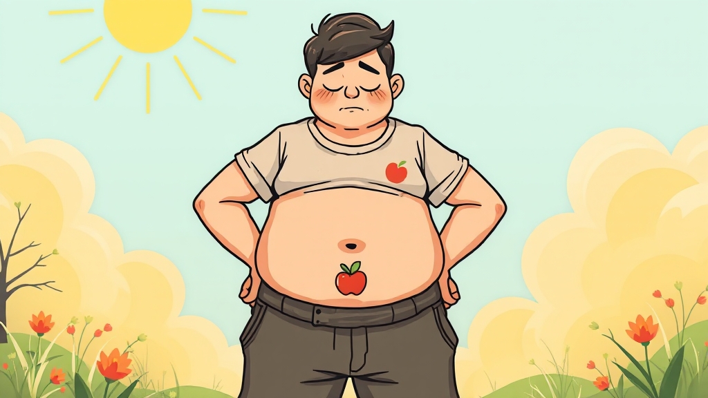 스트레스와 호르몬, 뱃살의 숨은 원인 (cartoon 스타일)