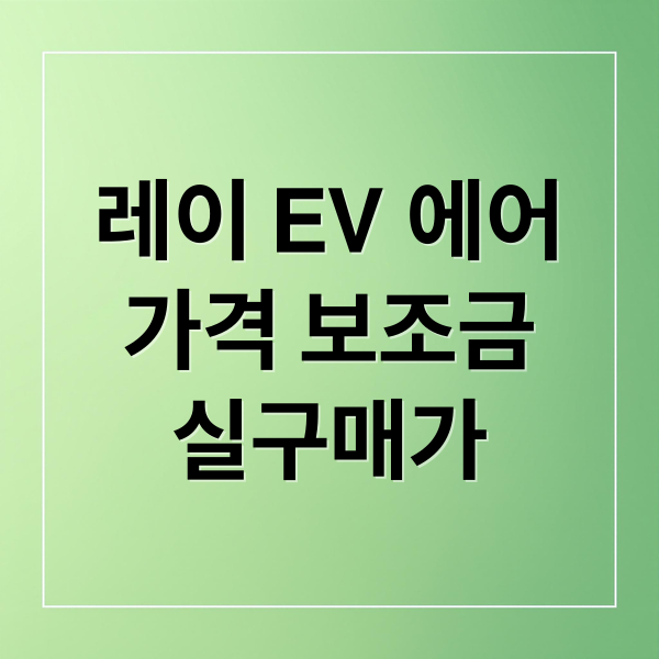 레이 EV 에어
가격 보조금
실구매가 (기아 레이 EV 에어 가격 보조금)