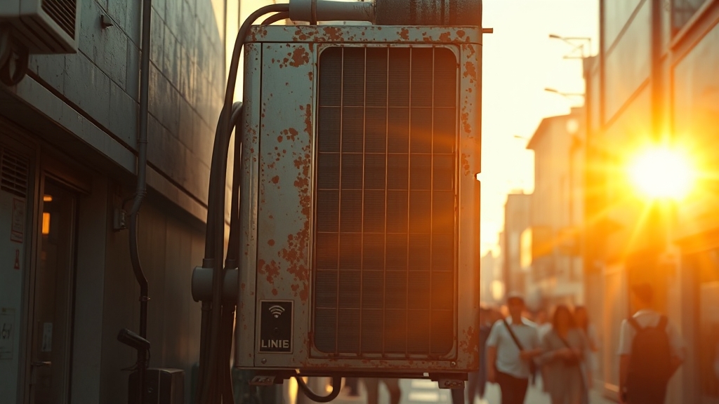 실외기 과열 원인과 해결 (realistic 스타일)