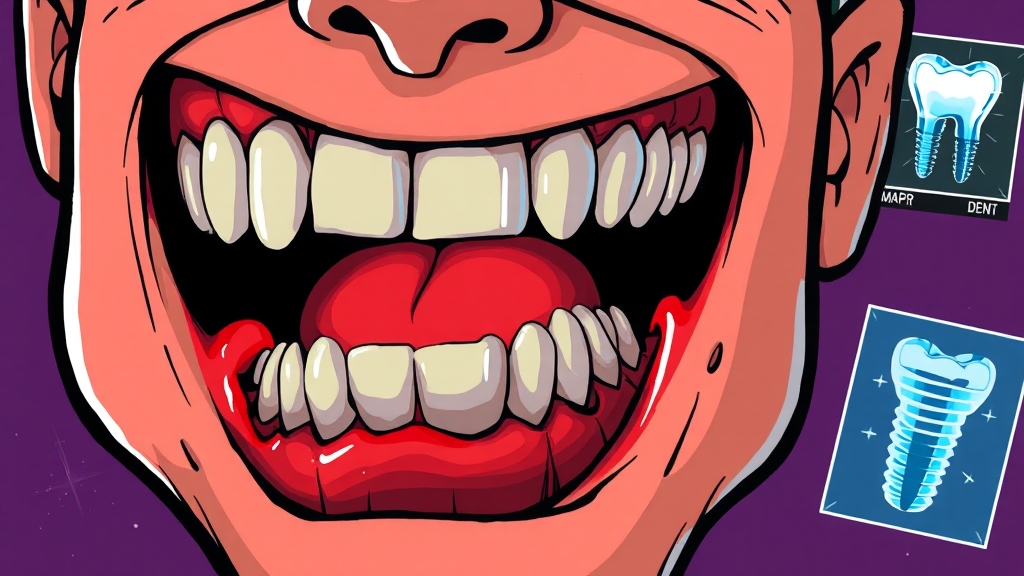 치아 흔들림의 주요 원인: 염증과 외상 (cartoon 스타일)