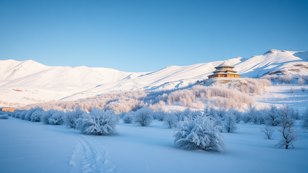 설경 명소 (realistic 스타일)