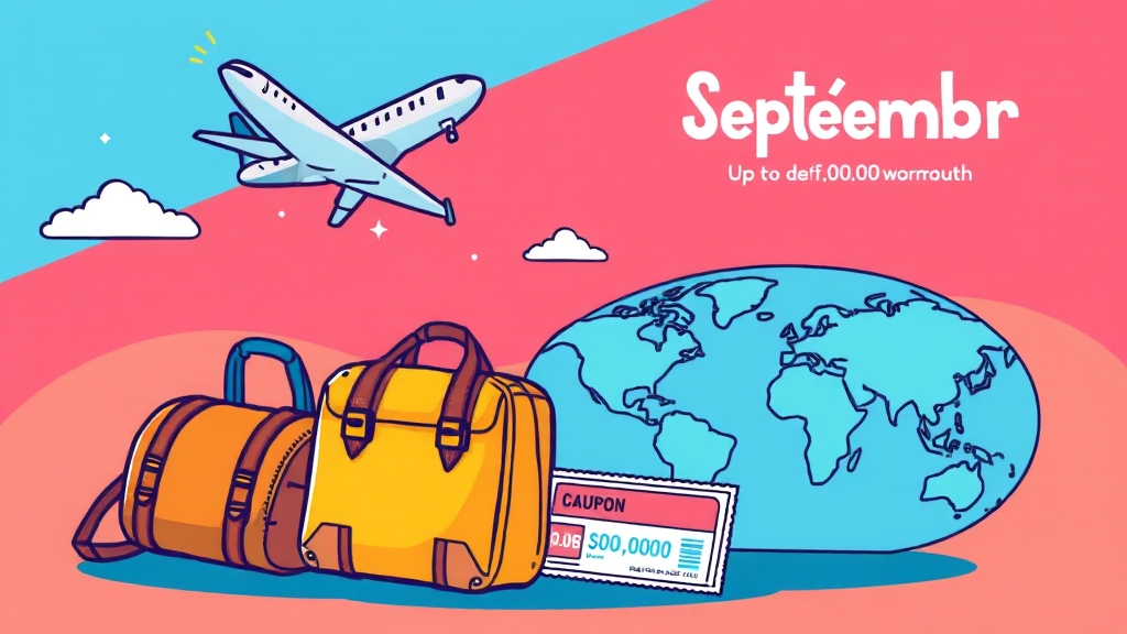 9월 항공권 할인코드 & 적용법 (cartoon 스타일)
