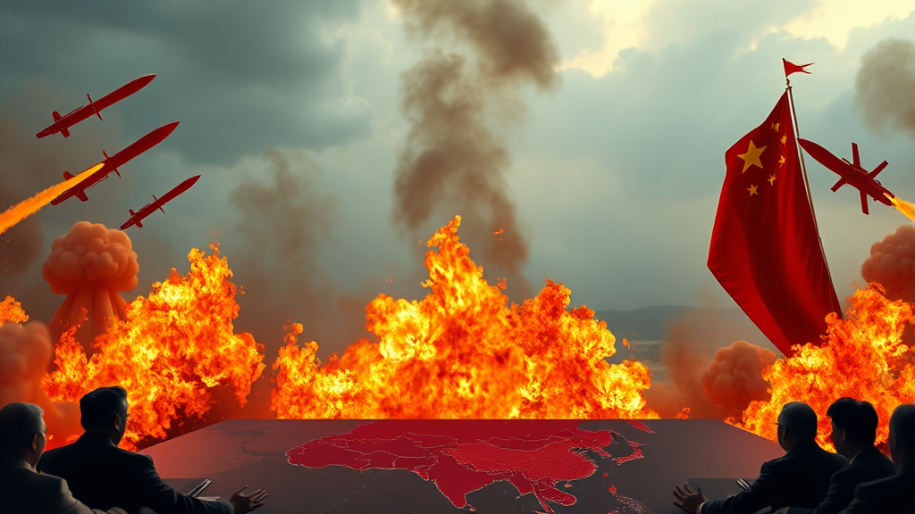 한반도 긴장 고조 (realistic 스타일)