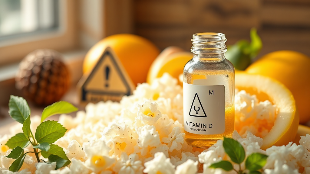 비타민D 과다 복용 위험성 (realistic 스타일)