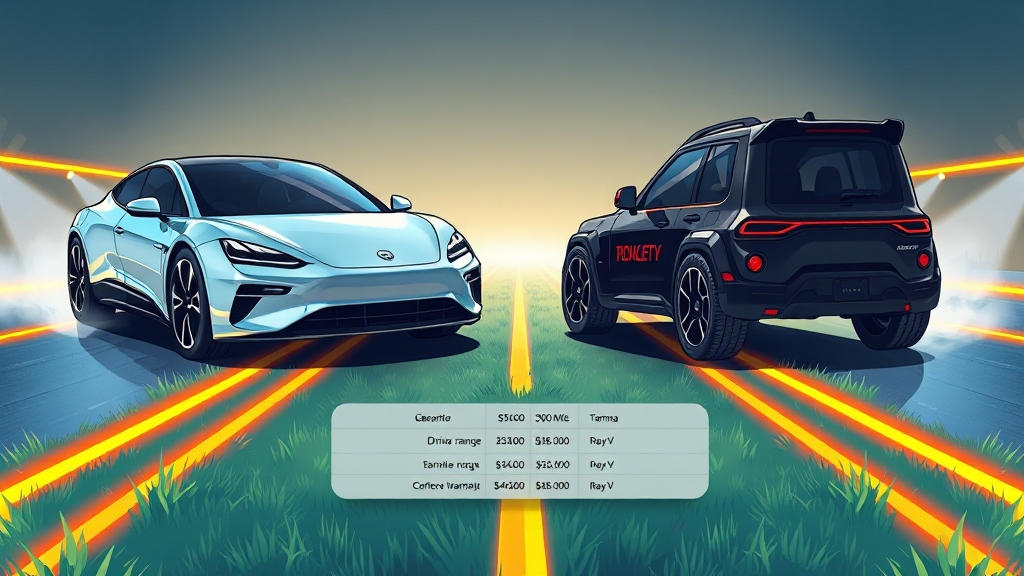 캐스퍼 일렉트릭 vs 레이 EV (cartoon 스타일)