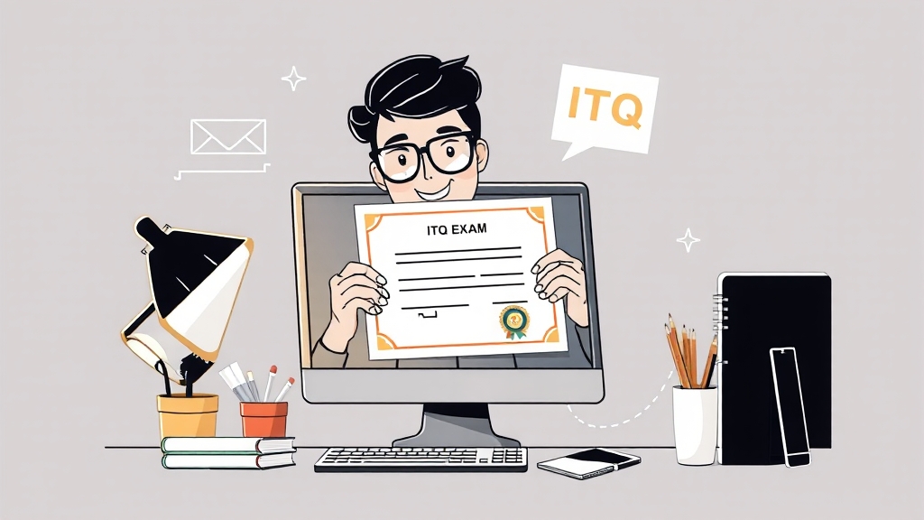 ITQ 시험 준비 전략 (illustration 스타일)